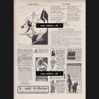 Der wahre Jacob 1908, Satire-Zeitschrift Blatt 562, Seite 5706, Der Weg ins Blaue, Satire - Unverständlich und Briefkasten für eilige Fälle Sammlung