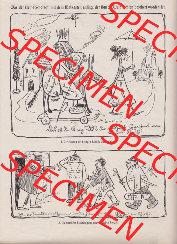 Der wahre Jacob 1908, Satire-Zeitschrift Blatt 561, Seite 5693, Karikatur Was der kleine Schorschi mit dem Malkasten anfing, der ihm zu Weihnachten beschert worden ist Sammlung