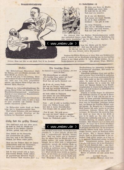 Der wahre Jacob 1908, Satire-Zeitschrift Blatt 560, Seite 5671, Neujahrsbetrachtung - Die deutsche Frau und Selig sind die geistig... Sammlung