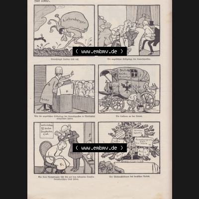 Der wahre Jacob 1908, Satire-Zeitschrift Blatt 560, Seite 5679, Jahresübersicht 1907, Liebenberger, Eulenspiegel tritt auf Sammlung