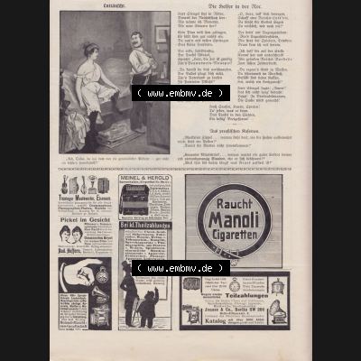 Der wahre Jacob 1908, Satire-Zeitschrift Blatt 560, Seite 5683, Enttäuscht, und der Helfer in der Not und Werbeanzeigen Sammlung