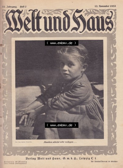 Welt und Haus 1932, Cover und Titelblatt Sammlung