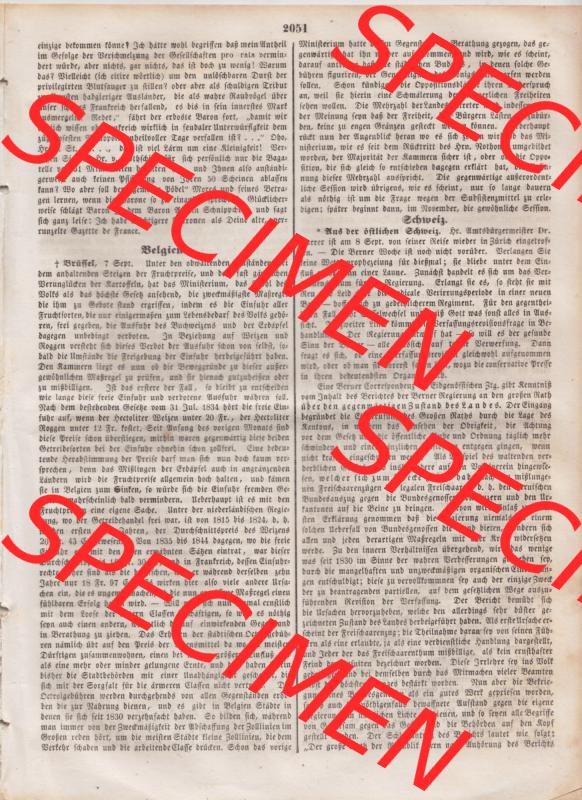 Deutscher Bund und „Heilige Allianz“, Allgemeine Zeitung 1845, Nr. 257. vom Sonntag den 14. September 1845, Seite 2051, Belgien und... Sammlung