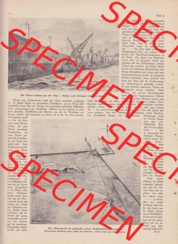 Zeitschrift Welt und Haus 1932 Heft 9 von 26. November 1932, Seite 10, Neues Land aus der Nordsee, Ein Technischer Zukunftstraum? - Fortsetzung Sammlung