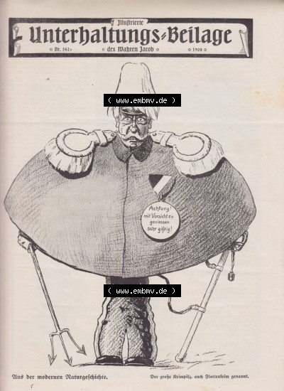 Der wahre Jacob 1908, Satire-Zeitschrift Blatt 562, Seite 5701, Unterhaltungs-Beilage, Und der modernen Naturgeschichte. Der große... Sammlung