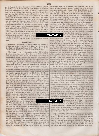 Deutscher Bund und „Heilige Allianz“, Allgemeine Zeitung 1845, Nr. 257. vom Sonntag den 14. September 1845, Seite 2052, Artikel... Sammlung