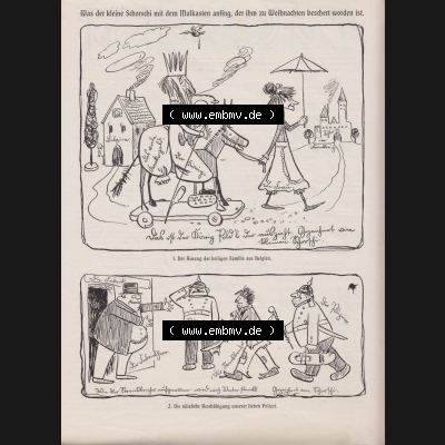 Der wahre Jacob 1908, Satire-Zeitschrift Blatt 561, Seite 5693, Karikatur Was der kleine Schorschi mit dem Malkasten anfing, der ihm zu Weihnachten beschert worden ist Sammlung