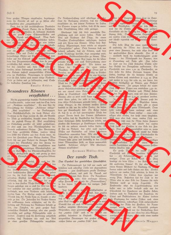 Weimarer Republik Zeitschrift Welt und Haus 1932, 32. Jahrgang, 19. November 1932, Heft Nr. 8. Seite 19, Artikel in der Zeitung 1932, Besonderes... Sammlung