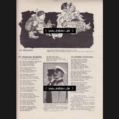 Der wahre Jacob 1908, Satire-Zeitschrift Blatt 562, Seite 5703, Ein Kinderstreit, Der Schutzmann Rindfleisch Sammlung