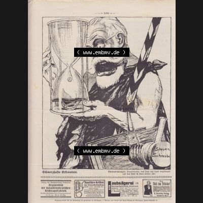 Der wahre Jacob 1908, Satire-Zeitschrift Blatt 560, Seite 5684, Schmerzhafte Erkenntnis, Donnerwetter, dass Jahr hat kaum angefangen und das Geld ist schon wieder alle!! Sammlung