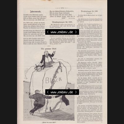 Der wahre Jacob 1908, Satire-Zeitschrift Blatt 560, Seite 5674, Jahreswende, Der geleimte Block, Prophezeiungen für 1908 Sammlung