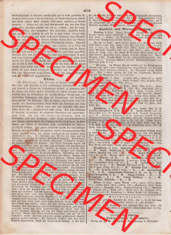 Deutscher Bund und „Heilige Allianz“, Allgemeine Zeitung 1845, Nr. 257. vom Sonntag den 14. September 1845, Seite 2056, China und... Sammlung