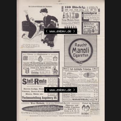 Der wahre Jacob 1908, Satire-Zeitschrift Blatt 562, Seite 5708, Die Liebeserklährung des Bankiers, Karikatur und Werbeanzeigen aus dem Kaiserreich Sammlung