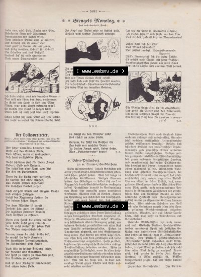 Der wahre Jacob 1908, Satire-Zeitschrift Blatt 561, Seite 5691, Stengels Monolog und Der Volksvertreter - Satirische Artikel Sammlung