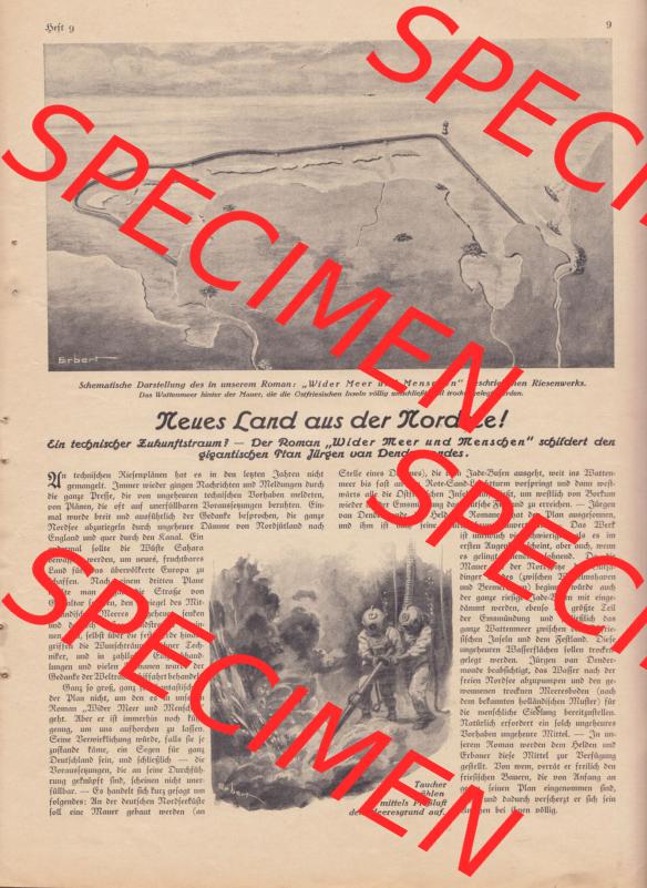 Zeitschrift Welt und Haus 1932 Heft 9 von 26. November 1932, Seite 9, Neues Land aus der Nordsee, Ein Technischer Zukunftstraum, Fortsetzung Sammlung