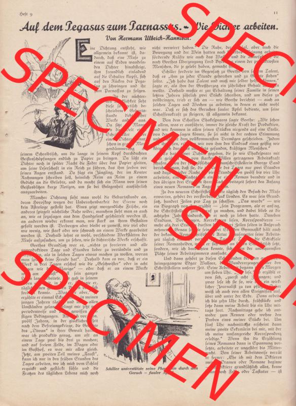 Zeitschrift Welt und Haus 1932 Heft 9 von 26. November 1932, Seite 11, Wie Dichter arbeiten - Auf dem Pegasus zum Parnassus Sammlung