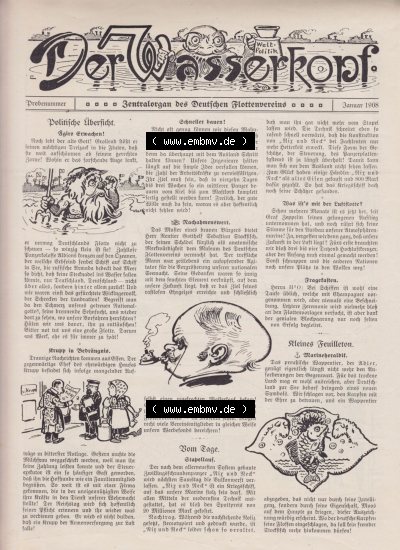 Der wahre Jacob 1908, Satire-Zeitschrift Blatt 561, Seite 5694, Der Wasserkopf, Politische Übersicht und Kleines Feuilleton -... Sammlung