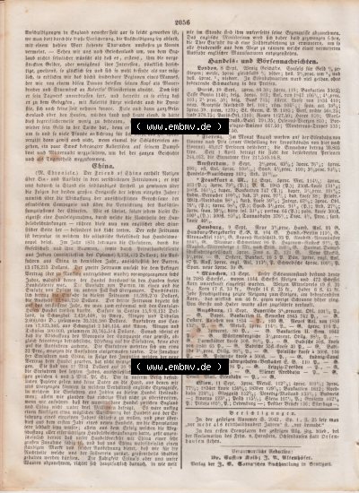Deutscher Bund und „Heilige Allianz“, Allgemeine Zeitung 1845, Nr. 257. vom Sonntag den 14. September 1845, Seite 2056, China... Sammlung
