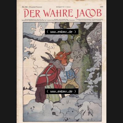 Der wahre Jacob 1908, Satire-Zeitschrift Blatt 560, Seite 5669, Cover - Titelblatt Sammlung