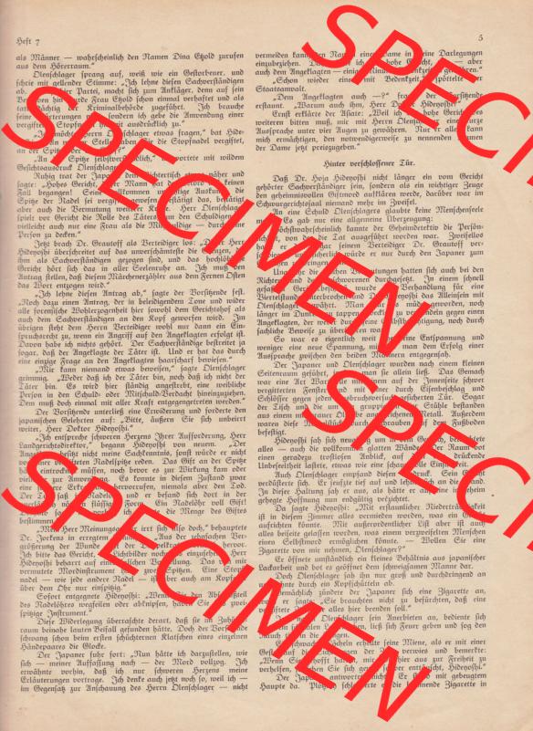 Weimarer Republik Zeitschrift Welt und Haus 1932, 32. Jahrgang, 12. November 1932, Heft Nr. 7. Seite 5, Der Tod im Nadelöhr Sammlung