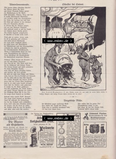 Der wahre Jacob 1908, Satire-Zeitschrift Blatt 560, Seite 5681, Silvester bei Satans, Winterformenwende, Vergebliche Mühe Sammlung