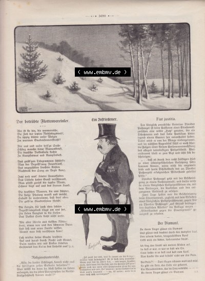 Der wahre Jacob 1908, Satire-Zeitschrift Blatt 561, Seite 5690, Der betrübte Flotten-vereinler, Fiat justitia und Der Diamant... Sammlung