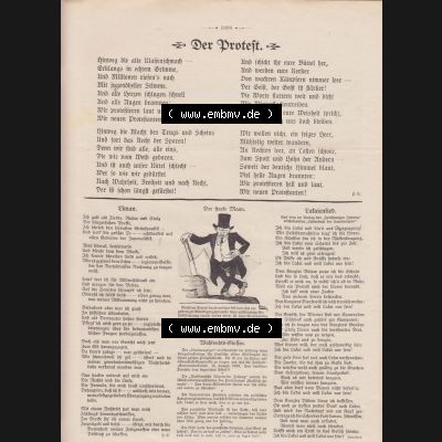 Der wahre Jacob 1908, Satire-Zeitschrift Blatt 562, Seite 5698, Der Protest, Eiman, Lateienlied, Wahlrechs-Stossen Sammlung