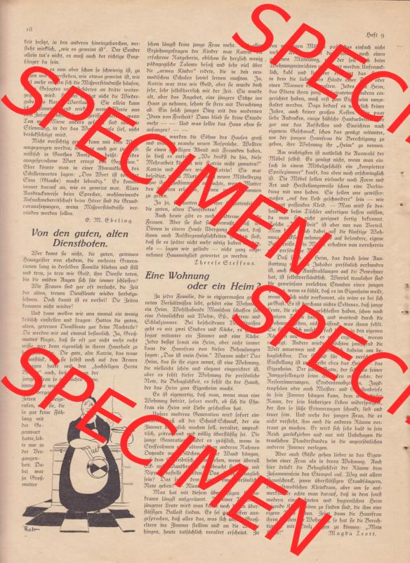 Zeitschrift Welt und Haus 1932 Heft 9 von 26. November 1932, Seite 18, Von den guten, alten Dienstboten und Artikel Eine Wohnung oder ein Heim in Zeitschrift Das Deutsche Familienblatt Sammlung