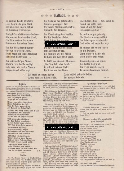 Der wahre Jacob 1908, Satire-Zeitschrift Blatt 561, Seite 5686, Ballade, Das muss er sitzend leisten Nachts nackt auf kalten Stein,... Sammlung