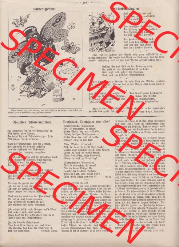 Der wahre Jacob 1908, Satire-Zeitschrift Blatt 561, Seite 5687, Garten Eden, Neustes Wintermärchen VI. Sammlung