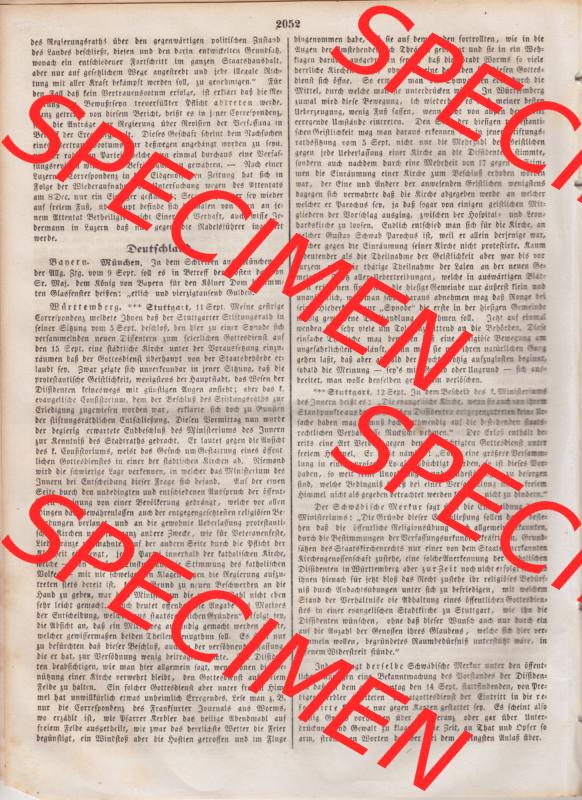 Deutscher Bund und „Heilige Allianz“, Allgemeine Zeitung 1845, Nr. 257. vom Sonntag den 14. September 1845, Seite 2052, Artikel über... Sammlung