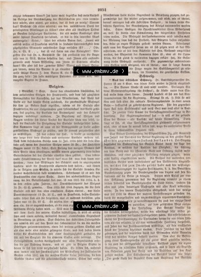 Deutscher Bund und „Heilige Allianz“, Allgemeine Zeitung 1845, Nr. 257. vom Sonntag den 14. September 1845, Seite 2051, Belgien... Sammlung