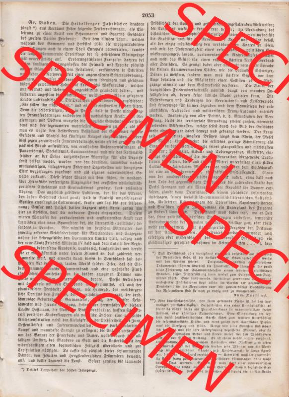 Deutscher Bund und „Heilige Allianz“, Allgemeine Zeitung 1845, Nr. 257. vom Sonntag den 14. September 1845, Seite 2053, Artikel über... Sammlung