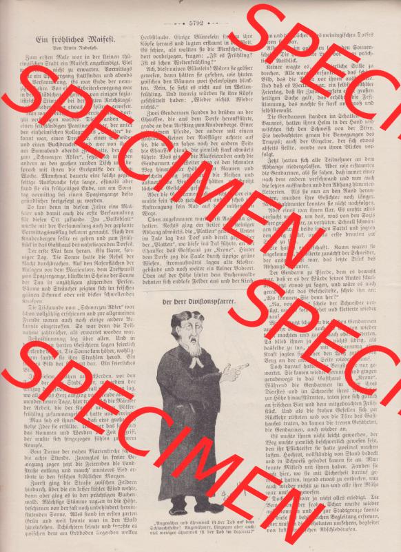 Der wahre Jacob 1908, Satire-Zeitschrift Blatt 568, Seite 5792, Ein fröhliches Maifest, vom 28. April 1908 Sammlung