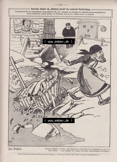 Der wahre Jacob 1908, Satire-Zeitschrift Blatt 564, Seite 5736, Inserate finden im Wahren Jacob die weiteste Verbreitung, Reichs-Finanz-Reform,... Sammlung