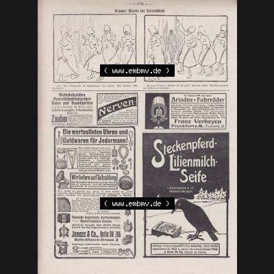 Der wahre Jacob 1908, Satire-Zeitschrift Blatt 567, Seite 5782, Blinder Alarm im Zarrenschloss, Stuttgart vom 14. April 1908 Sammlung