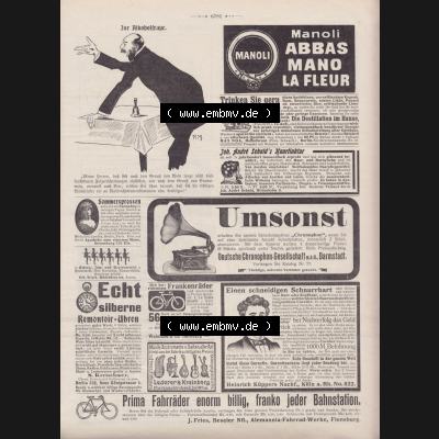 Der wahre Jacob 1908, Satire-Zeitschrift Blatt 567, Seite 5781, Die Alkoholfrage und Werbeanzeigen im Wahren Jacob, Stuttgart vom 14. April 1908 Sammlung