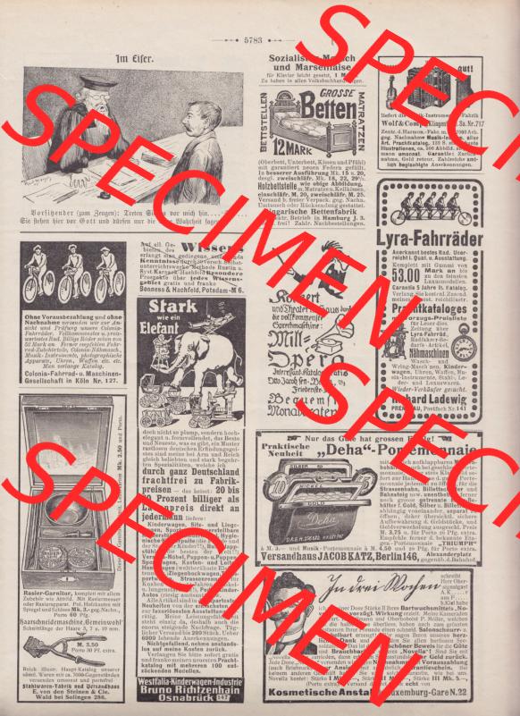 Der wahre Jacob 1908, Satire-Zeitschrift Blatt 567, Seite 5783, Im Eifer - Karikatur, Stuttgart vom 14. April 1908 Sammlung