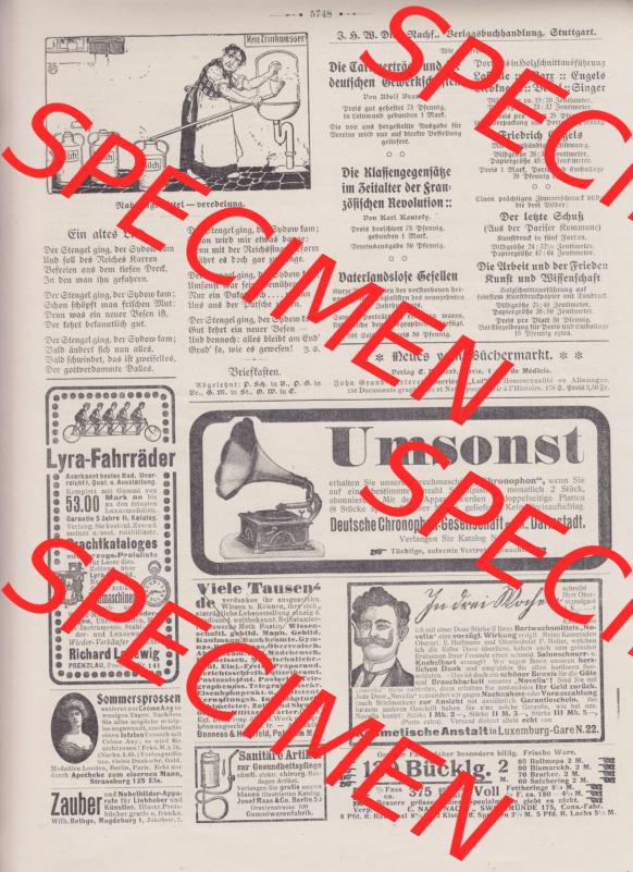 Der wahre Jacob 1908, Satire-Zeitschrift Blatt 565, Seite 5748, Karikatur Nahrungsmittel - Veredelung und ein Altes Lied, politische Satire-Zeitschrift vom 17. März... Sammlung