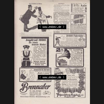 Der wahre Jacob 1908, Satire-Zeitschrift Blatt 567, Seite 5780, 6780, Der Freisinn in Nöten und Werbeanzeigen im Wahren Jacob von 1908, Stuttgart vom 14. April... Sammlung
