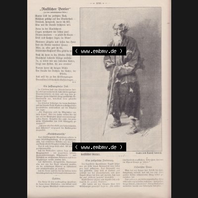 Der wahre Jacob 1908, Satire-Zeitschrift Blatt 568, Seite 5795, Russischer Bettler im Deutschen Kaiserreich, Satirischer Artikel, vom 28. April 1908 Sammlung
