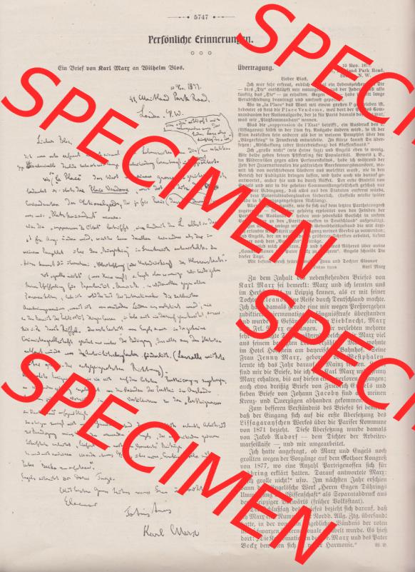 Der wahre Jacob 1908, Satire-Zeitschrift Blatt 565, Seite 5747, Marx-Gedenkblatt, Karl Marx und sein Lebenswerk, Persönliche Erinnerungen, politische Satire-Zeitschrift... Sammlung