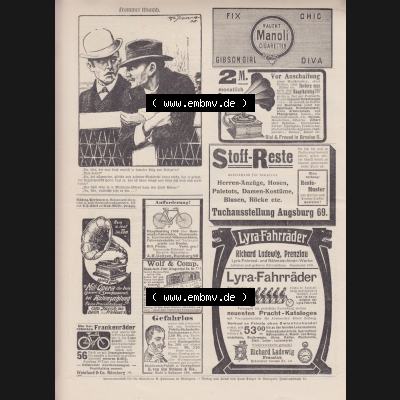 Der wahre Jacob 1908, Satire-Zeitschrift Blatt 568, Seite 5800, Frommer Wunsch und Werbeanzeigen im Wahren Jacob, vom 28. April 1908 Sammlung