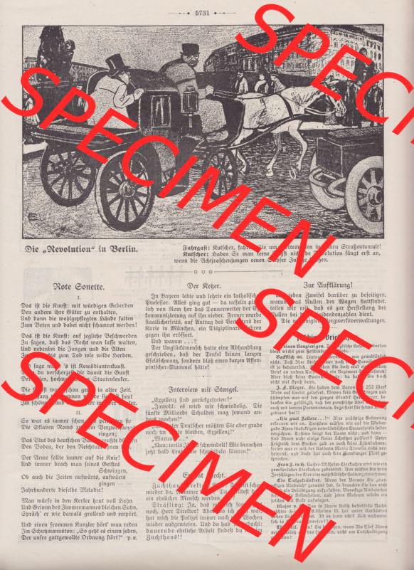 Der wahre Jacob 1908, Satire-Zeitschrift Blatt 564, Seite 5731, Die Revolution in Berlin 1908, Satirische Texte und Bild, Satirische Zeitung vom 3. März 1908 Sammlung