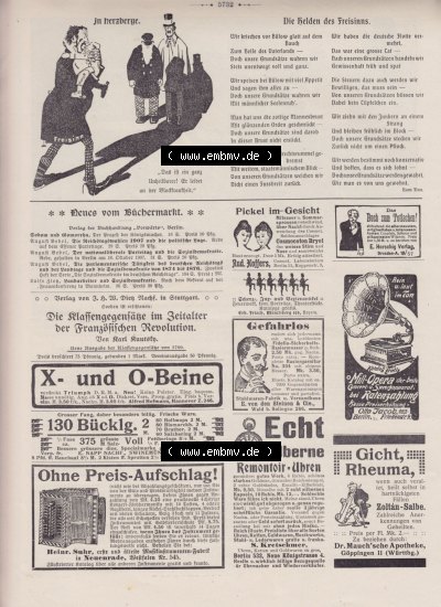 Der wahre Jacob 1908, Satire-Zeitschrift Blatt 564, Seite 5732, Im Herzberge - Das ist ein ganz Unheilbarer, Satirische Zeitung... Sammlung