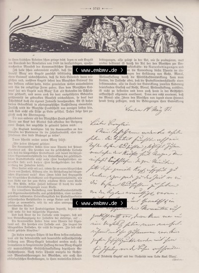 Der wahre Jacob 1908, Satire-Zeitschrift Blatt 565, Seite 5743, Marx-Gedenkblatt, Karl Marx und sein Lebenswerk, politische Satire-Zeitschrift... Sammlung