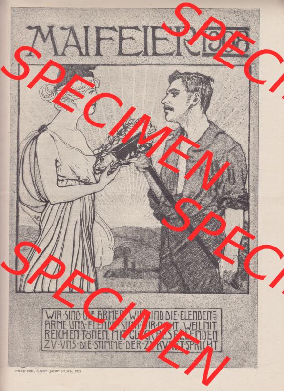 Der wahre Jacob 1908, Satire-Zeitschrift Blatt 568, Seite 5789, Maifeier 1908, Wir sind die Armen. Wir sind die Elenden, Arme und Elende - sind wir nicht. Weil... Sammlung