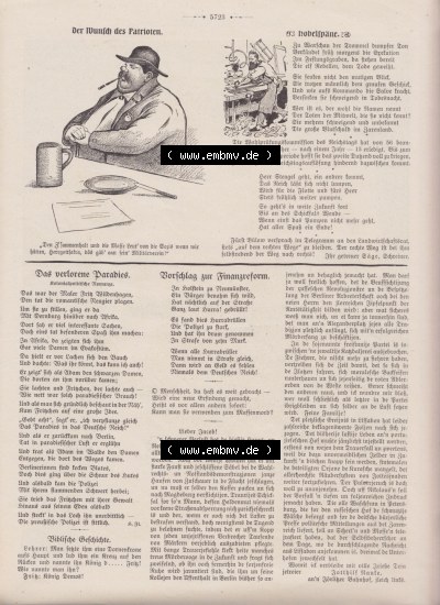 Der wahre Jacob 1908, Satire-Zeitschrift Blatt 564, Seite 5723, Karikatur - Der Wunsch des Patrioten und Das verlorene Paradies... Sammlung