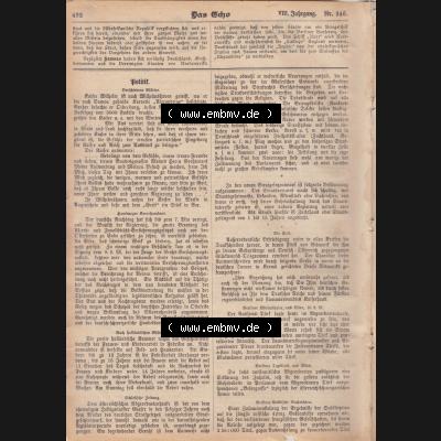 1801-1900, Zeitschrift „Das Echo“ 1889, Nr. 346, Berlin 18. April 1889, Seite 492, Politik - Verschiedene Blätter, Digitales... Sammlung