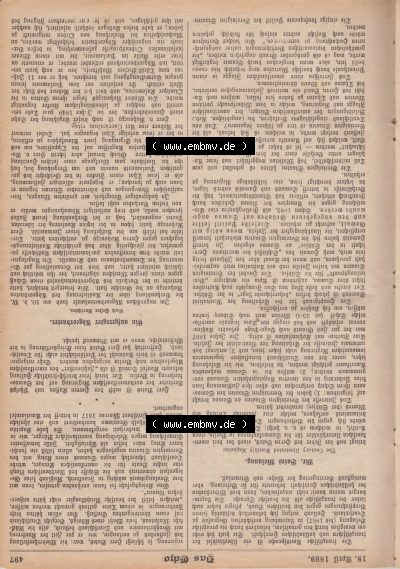 1801-1900, Zeitschrift „Das Echo“ 1889, Nr. 346, Berlin 18. April 1889, Seite 497, Ein aufgeregter Abgeordneter, Digitales... Sammlung